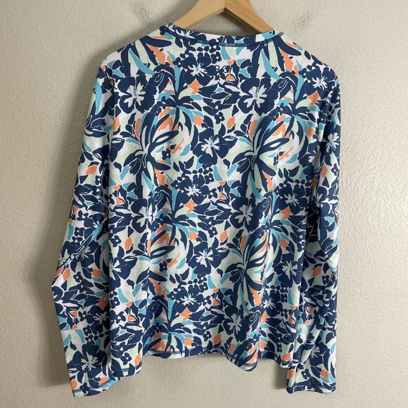Roxy Womens Plus XXL Floral Long Sleeve Rash Guard UPF 50 Swim Shirt Top - Picture 7 of 8